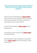 Florida General Contractor Exam Newest 2026&sol;2027 &NewLine;Questions and Correct Detailed Answers Already &NewLine;Graded A&plus; 