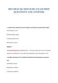 BSN HESI 266 MED SURG EXAM PREP&NewLine;QUESTIONS AND ANSWERS