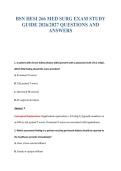 BSN HESI 266 MED SURG EXAM STUDY&NewLine;GUIDE 2026&sol;2027 QUESTIONS AND&NewLine;ANSWERS