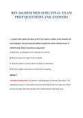 BSN 266 HESI MED SURG FINAL EXAM&NewLine;PREP QUESTIONS AND ANSWERS