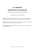 U&period;S&period; UNIVERSITY&NewLine;INTRODUCTION TO PSYCHOLOGY