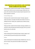 CSM 2030 FINALS QUESTIONS AND ANSWERS&NewLine;WITH COMPLETE SOLUTIONS