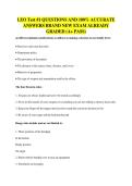 LEO Test &num;1 QUESTIONS AND 100&percnt; ACCURATE&NewLine;ANSWERS BRAND NEW EXAM ALREADY&NewLine;GRADED &lpar;A&plus; PASS&rpar;