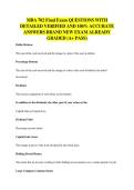 MBA 702 Final Exam QUESTIONS WITH&NewLine;DETAILED VERIFIED AND 100&percnt; ACCURATE&NewLine;ANSWERS BRAND NEW EXAM ALREADY&NewLine;GRADED &lpar;A&plus; PASS&rpar;