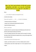 MBA 702 TEST QUESTIONS WITH DETAILED&NewLine;VERIFIED AND 100&percnt; ACCURATE ANSWERS&NewLine;BRAND NEW EXAM ALREADY GRADED &lpar;A&plus;&NewLine;PASS&rpar;