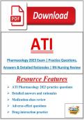 ATI Pharmacology 2023 Exam &vert; Practice Questions&comma; Answers & Detailed Rationales &vert; RN Nursing Review