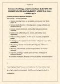 Tennessee Psychology Jurisprudence Exam QUESTIONS AND CORRECT VERIFIED SOLUTIONS LATEST UPDATE THIS YEAR &ndash; JUST RELEASED&period;pdf&NewLine;&NewLine;