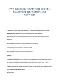 CWB WELDING INSPECTOR LEVEL 3&NewLine;EXAM PREP QUESTIONS AND&NewLine;ANSWERS