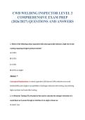 CWB WELDING INSPECTOR LEVEL 2&NewLine;COMPREHENSIVE EXAM PREP&NewLine;&lpar;2026&sol;2027&rpar; QUESTIONS AND ANSWERS