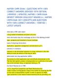 NAPSRX CNPR EXAM &vert; QUESTIONS WITH 100&percnt; CORRECT ANSWERS &lpar;REVISED 18TH EDITION&rpar; &vert;VERIFIED &vert; UPDATED&comma; NAPSRX &sol; CNPR EXAM NEWEST VERSION 2026&sol;2027 GRADED A&plus;&comma; NAPSRX CNPR EXAM&colon; KEY CONCEPTS AND QUESTIONS WITH 100&percnt; CORRECT ANSWERS &vert; VERIFIED &vert; LATEST UPDATE