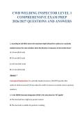 CWB WELDING INSPECTOR LEVEL 1&NewLine;COMPREHENSIVE EXAM PREP&NewLine;2026&sol;2027 QUESTIONS AND ANSWERS