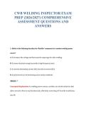 CWB WELDING INSPECTOR EXAM BUNDLE QUESTIONS WITH VERIFIED ANSWERS