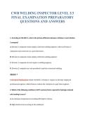 CWB WELDING INSPECTOR LEVEL 2&sol;3&NewLine;FINAL EXAMINATION PREPARATORY&NewLine;QUESTIONS AND ANSWERS
