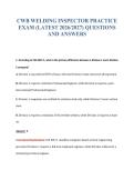 CWB WELDING INSPECTOR PRACTICE&NewLine;EXAM &lpar;LATEST 2026&sol;2027&rpar; QUESTIONS&NewLine;AND ANSWERS