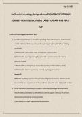 California Psychology Jurisprudence EXAM QUESTIONS AND CORRECT VERIFIED SOLUTIONS LATEST UPDATE THIS YEAR &ndash; JUST &period;pdf&NewLine;&NewLine;