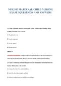NUR2513 MATERNAL-CHILD NURSING&NewLine;EXAM 2 QUESTIONS AND ANSWERS