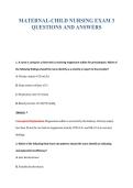MATERNAL-CHILD NURSING EXAM 3&NewLine;QUESTIONS AND ANSWERS