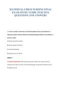 MATERNAL-CHILD NURSING FINAL&NewLine;EXAM STUDY GUIDE &lpar;NUR 2513&rpar;&NewLine;QUESTIONS AND ANSWERS