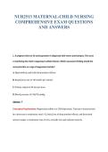 NUR2513 MATERNAL-CHILD NURSING&NewLine;COMPREHENSIVE EXAM QUESTIONS&NewLine;AND ANSWERS