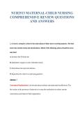 NUR2513 MATERNAL-CHILD NURSING&NewLine;COMPREHENSIVE REVIEW QUESTIONS&NewLine;AND ANSWERS