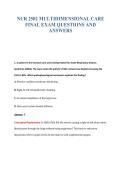 NUR 2502 MULTIDIMENSIONAL CARE&NewLine;FINAL EXAM QUESTIONS AND&NewLine;ANSWERS