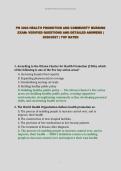 PN 3004 HEALTH PROMOTION AND COMMUNITY NURSING EXAM&colon; VERIFIED QUESTIONS AND DETAILED ANSWERS &vert; 2026&sol;2027 &vert; TOP RATED&NewLine;&NewLine;