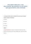 PSYCHOPATHOLOGY AND&NewLine;DIAGNOSTIC REASONING EXAM &lpar;NRNP&NewLine;6635&rpar; QUESTIONS AND ANSWERS