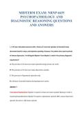 MIDTERM EXAM&colon; NRNP 6635&NewLine;PSYCHOPATHOLOGY AND&NewLine;DIAGNOSTIC REASONING QUESTIONS&NewLine;AND ANSWERS