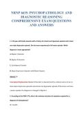 NRNP 6635&colon; PSYCHOPATHOLOGY AND&NewLine;DIAGNOSTIC REASONING&NewLine;COMPREHENSIVE EXAM QUESTIONS&NewLine;AND ANSWERS