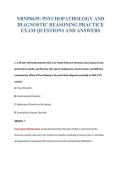 NRNP6635&colon; PSYCHOPATHOLOGY AND&NewLine;DIAGNOSTIC REASONING PRACTICE&NewLine;EXAM QUESTIONS AND ANSWERS