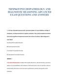 NRNP6635 PSYCHOPATHOLOGY AND&NewLine;DIAGNOSTIC REASONING ADVANCED&NewLine;EXAM QUESTIONS AND ANSWERS