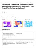 EPA 608 Type 1 Exam Actual 2026 Newest Updated Questions and Correct Answers &lpar;Latest 2026 &sol; 2027 Update&rpar; &lpar;Verified Answers by Expert&rpar;