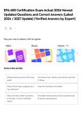 EPA 608 Certification Exam Actual 2026 Newest Updated Questions and Correct Answers &lpar;Latest 2026 &sol; 2027 Update&rpar; &lpar;Verified Answers by Expert&rpar;