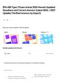 EPA 608 Type 3 Exam Actual 2026 Newest Updated Questions and Correct Answers &lpar;Latest 2026 &sol; 2027 Update&rpar; &lpar;Verified Answers by Expert&rpar;