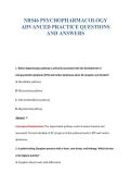 NR546 PSYCHOPHARMACOLOGY&NewLine;ADVANCED PRACTICE QUESTIONS&NewLine;AND ANSWERS