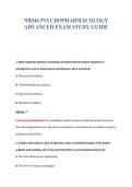 NR546 PSYCHOPHARMACOLOGY&NewLine;ADVANCED EXAM STUDY GUIDE