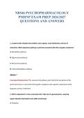NR546 PSYCHOPHARMACOLOGY&NewLine;PMHNP EXAM PREP 2026&sol;2027&NewLine;QUESTIONS AND ANSWERS