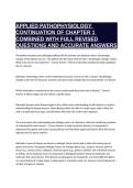 APPLIED PATHOPHYSIOLOGY CONTINUATION OF CHAPTER 1 COMBINED WITH FULL REVISED QUESTIONS AND ACCURATE ANSWERS