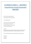 UC Berkeley COGSCI 1 Midterm 1 Practice Exam 2026&sol;2027 &vert; 100&plus; Questions with Answers & Detailed Rationales