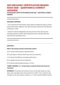 SOS MECHANIC CERTIFICATION BRAKES EXAM 2026 &ndash; QUESTIONS & CORRECT ANSWERS