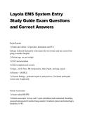 Loyola EMS System Entry Study Guide 2026&sol;2027 &ndash; Exam Questions and Correct Answers