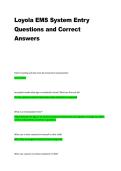 Loyola EMS System Entry Questions 2026&sol;2027