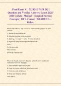 NUR 242 Final Exam V1 &ndash; Comprehensive Medical‑Surgical Nursing Study Guide with Fully Worded Questions&comma; Detailed Answer Explanations&comma; and Verified 2026&sol;2027 Solutions