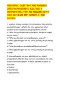 MED SURG 1 QUESTIONS AND ANSWERS LATEST DOWNLOADED 2026&sol;2027 A COMPLETE SOLUTION ALL ANSWERS GET IT 100&percnt; ACCURATE BEST GRADED A&plus; FOR SUCCESS