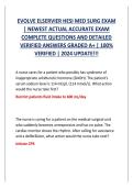 Evolve Elsevier HESI Med-Surg Exam &vert; Practice Questions&comma; Answers & Comprehensive Exam Review 2024&ndash;2025