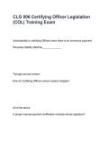 CLG 006 Certifying Officer Legislation &lpar;COL&rpar; Training Exam &ndash; Practice Questions&comma; Answers & Study Guide 2026&sol;2027