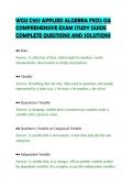 WGU C957 APPLIED ALGEBRA FXO2 OA&NewLine;COMPREHENSIVE EXAM STUDY GUIDE&NewLine;COMPLETE QUESTIONS AND SOLUTIONS&NewLine;