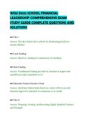 WGU D023 SCHOOL FINANCIAL&NewLine;LEADERSHIP COMPREHENSIVE EXAM&NewLine;STUDY GUIDE COMPLETE QUESTIONS AND&NewLine;SOLUTIONS&NewLine;