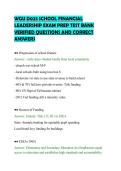 WGU D023 SCHOOL FINANCIAL&NewLine;LEADERSHIP EXAM PREP TEST BANK&NewLine;VERIFIED QUESTIONS AND CORRECT&NewLine;ANSWERS