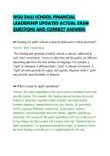WGU D023 SCHOOL FINANCIAL&NewLine;LEADERSHIP UPDATED ACTUAL EXAM&NewLine;QUESTIONS AND CORRECT ANSWERS&NewLine;